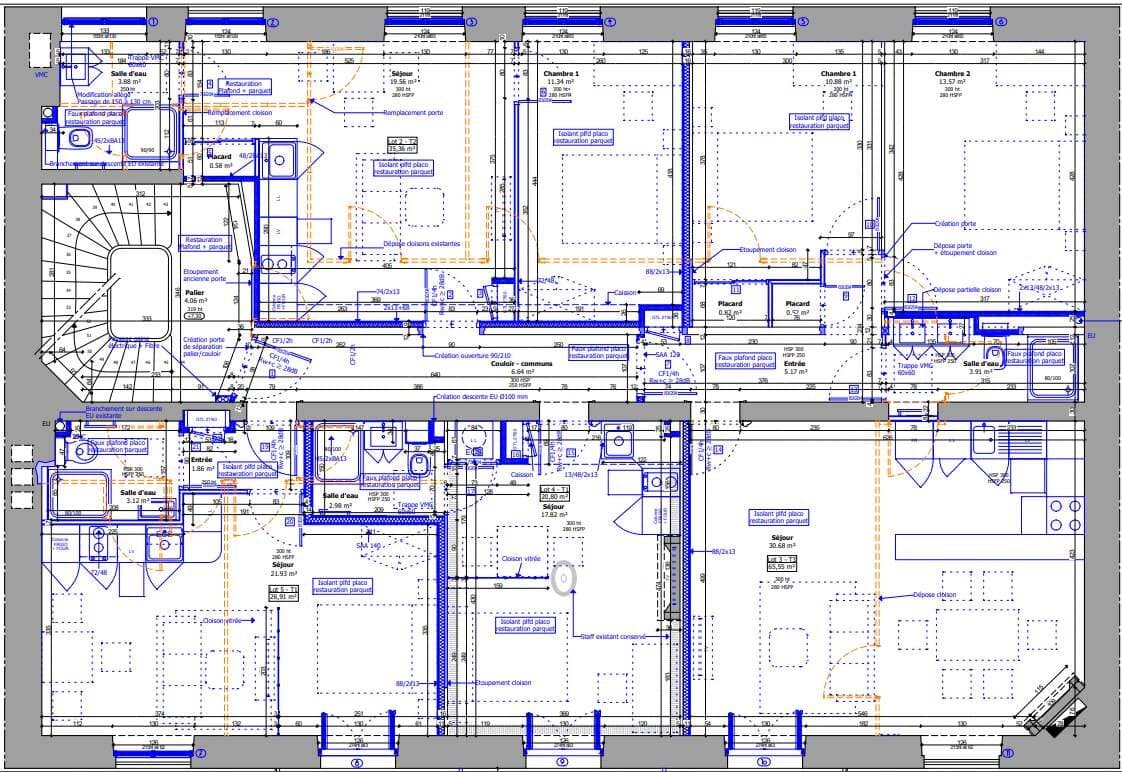 Plan du 2ᵉ étage, 25 rue de Paris